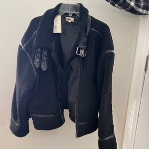 Elan Textured Black Bomber Jacket